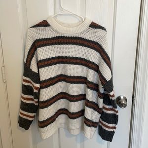 american eagle striped sweater - M - gently worn - mock neck